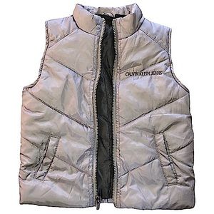 Calvin Klein Gray Zip Up Quilted Puffer Vest